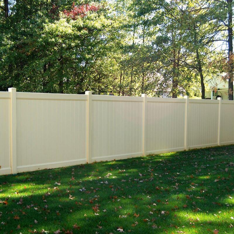 white tan sand khaki vinyl privacy fence installation fencing pictures pvc