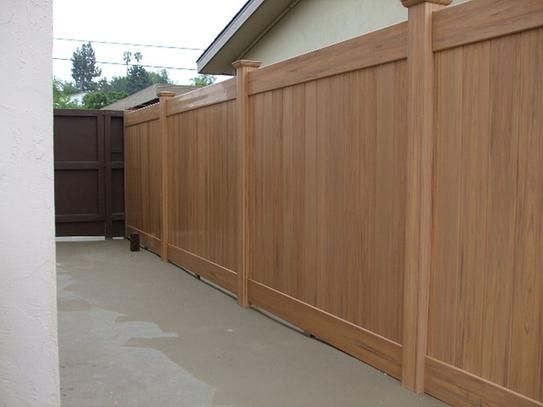 brown custom vinyl privacy fence installation fencing pictures pvc