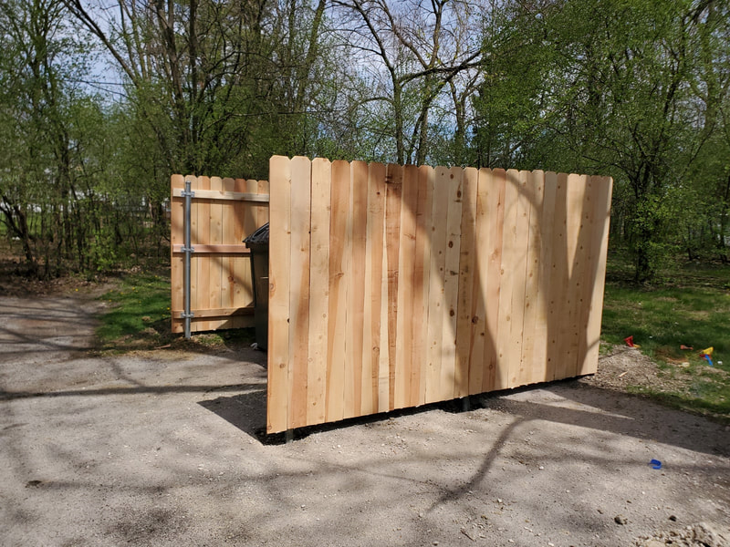 dumpster corral fence install schaumburg