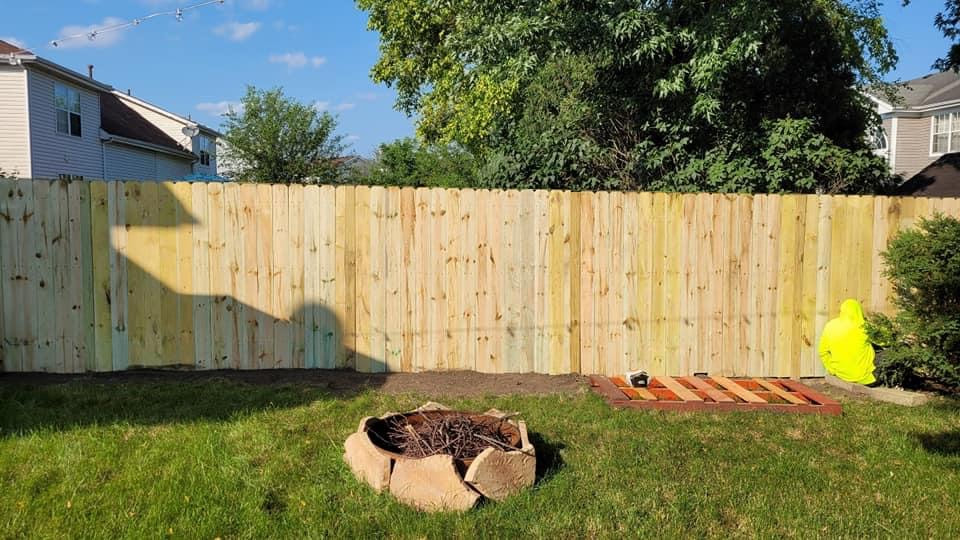 pressure treated pine wood fencing privacy fence installation schaumburg il