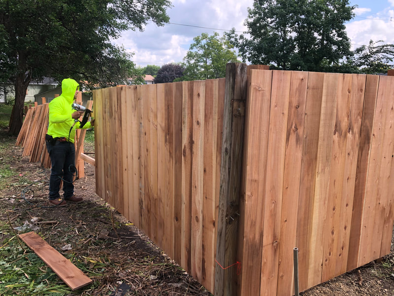 flat top wood fencing privacy fence installation schaumburg il