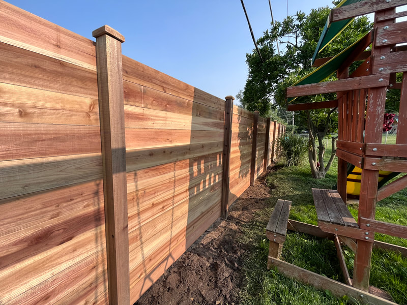 cedar horizontal fence installation schaumburg illinois