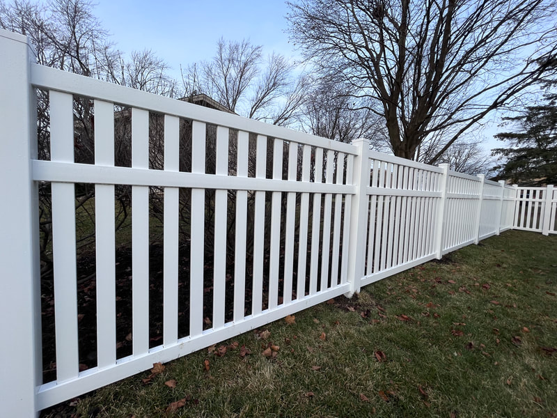semi privacy fence semi private fencing spaced picket fence installation illinois