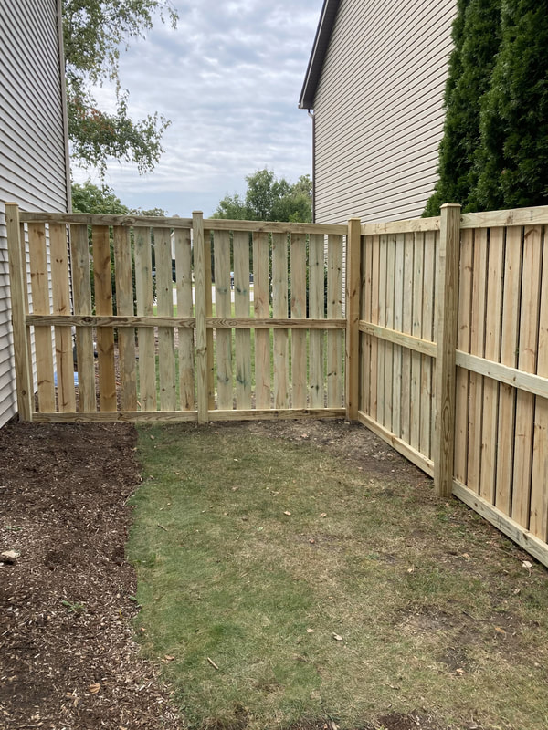 wood pine semi privacy fence